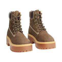 Polacchino in nabuk testa di moro con tacco 4,8 cm, Primadonna, 266360001NBMORO035, 003 preview