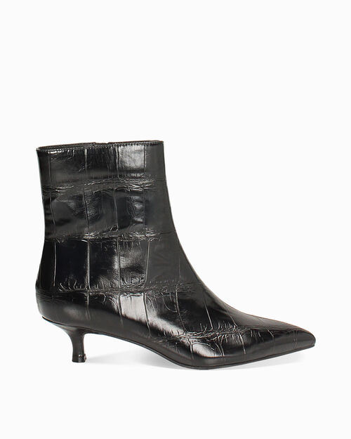 WOMEN SHOES DEMI-BOOT SYNTHETIC-CROCO NE, BLACK