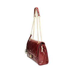 Borsa a tracolla bordeaux con dettagli matelassè, Primadonna, 265700586EUBORDUNI, 003 preview