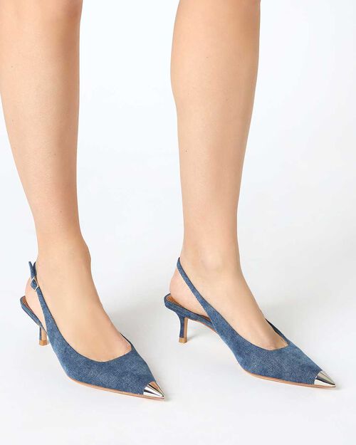 WOMEN SHOES OPEN SHANK FABRIC JEAN, JEANS