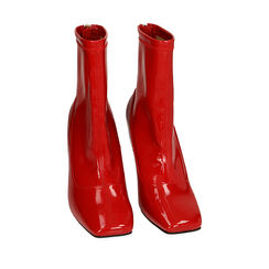 Botines rojo de naplack, tacón 9,5 cm , Primadonna, 202134904NPROSS036, 002a