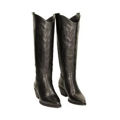Bottes texanes noires en cuir, Primadonna, 23B810823PENERO039, 002 preview