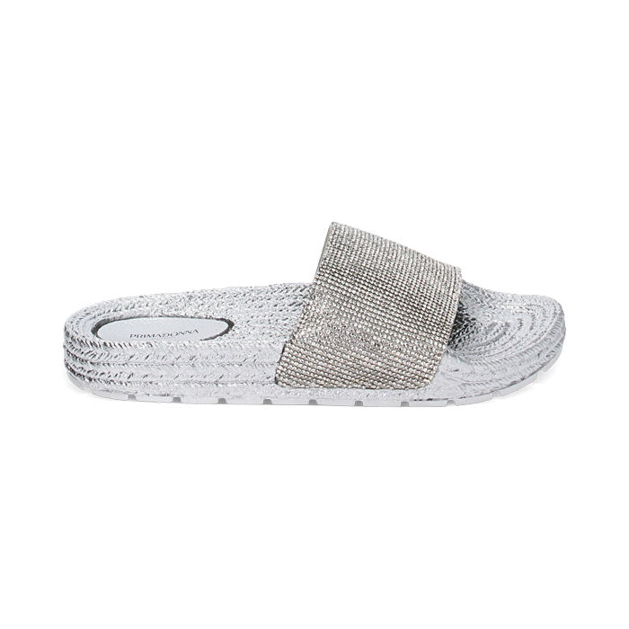 Sandalias de playa plateadas con piedras, Primadonna, 230920608ETARGE035