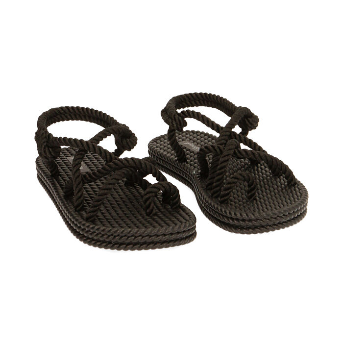 Sandali mare neri in tessuto | Primadonna Collection