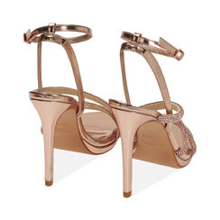 Sandalias con tac&oacute;n rosa-dorado en laminado con piedras, Primadonna, 232133425LPRAOR036, 003 preview