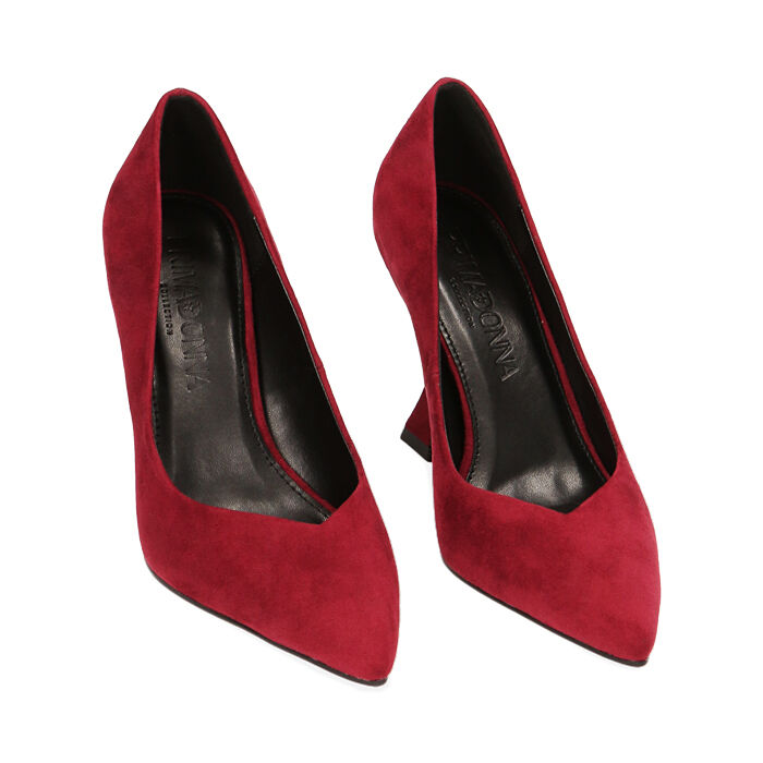 Decollete velluto sale bordeaux