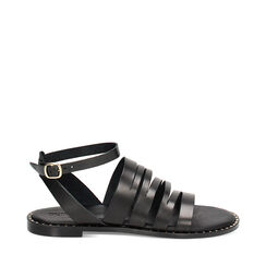 CALZATURA SANDALI BASSI PELLE NERO, Primadonna, 23S902221PENERO035, 001a