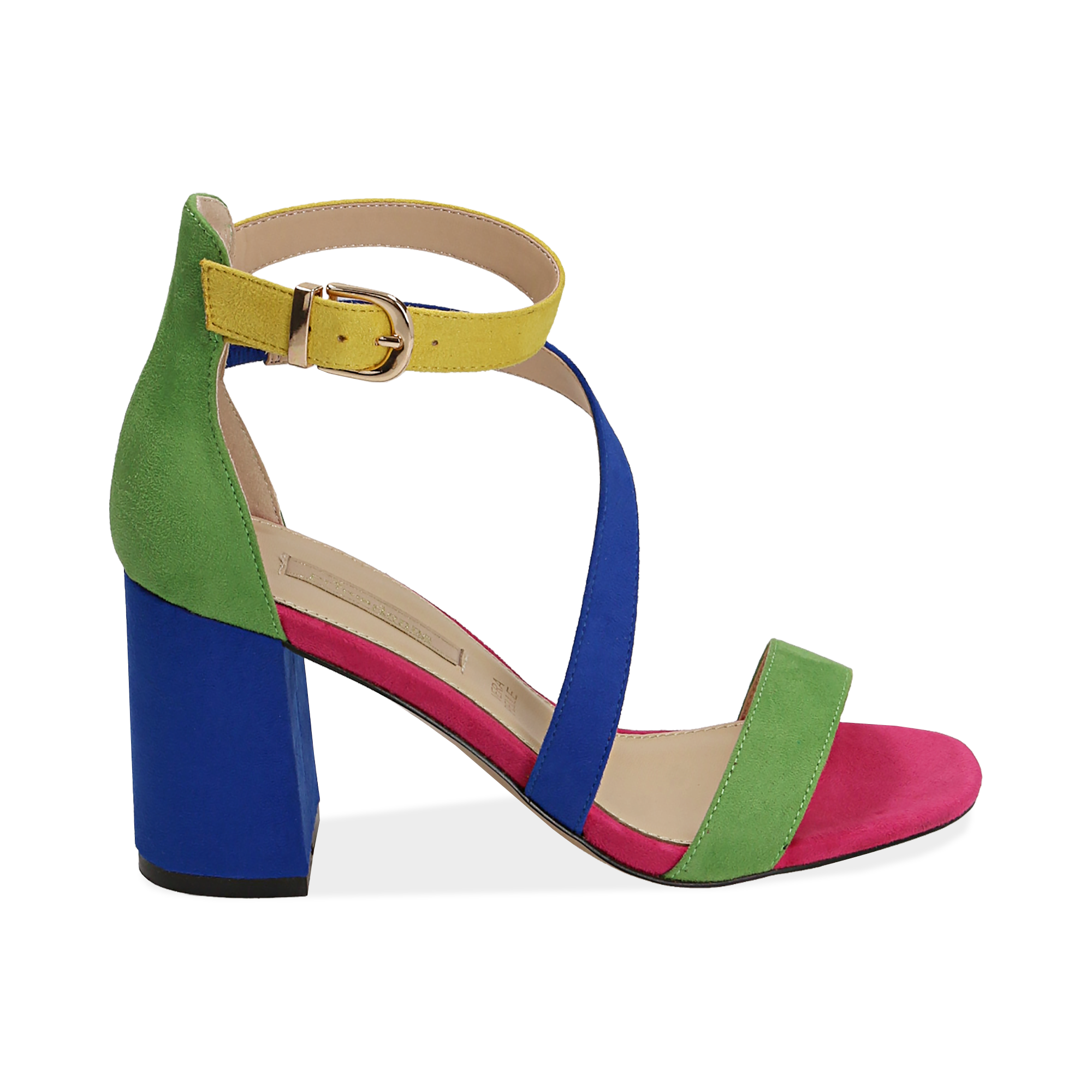 scarpe tacco multicolor