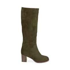 Botas verdes en gamuza, tacón 7 cm, Special Price, 18L605077CMVERD035, 001 preview