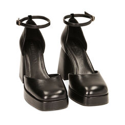 WOMEN SHOES OPEN SHANK SYNTHETIC NERO, 224878107EPNERO041, 002a