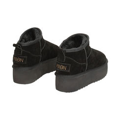 Bottines d'hiver noires en daim avec talon de 4,5 cm, Primadonna, 26N801251CMNERO035, 004 preview