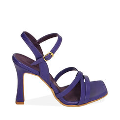 Sandalias moradas con punta cuadrada, tacón 10 cm , Primadonna, 19M824115EPVIOL035, 001a