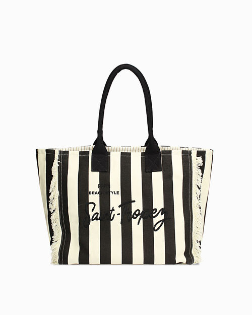 Borsa a spalla nera-beige con dettagli chic, MULTI COLOR