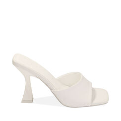 Mules bianche, tacco 9,5 cm, Primadonna, 214925607EPBIAN035, 001a