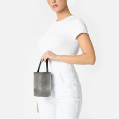 Mini bolso de mujer negro-plata con piedras, Primadonna, 250400122ETNEARUNI, 002a