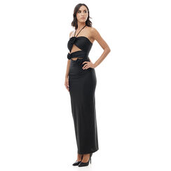 Robe noire à bretelles, 24C923417TSNEROL, 001a