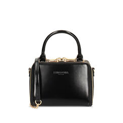 Mini bag nera abrasivata rigida, 245126062ABNEROUNI, 001a