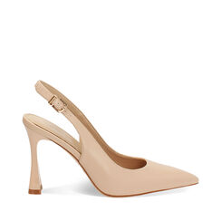Décolleté slingback donna beige, tacco 9,5 cm, Primadonna, 252141201EPBEIG035, 001a