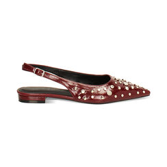 Ballerina slingback bordeaux con borchie, Primadonna, 264906053SBBORD035, 001 preview