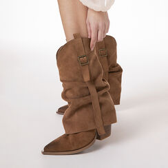 Botas texanas camel tac&oacute;n 9 cm, Zapatos, 273063906MFCAME035, 002a