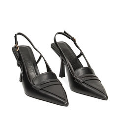 CALZATURA MOCASSINO SLINGBACK SINTETICO, 232161250EPNERO035, 002a