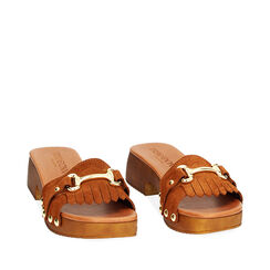 WOMEN SHOES CLOG SUEDE COGN, Primadonna, 234393820CMCOGN035, 002a