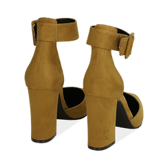 D&eacute;collet&eacute; gialle in microfibra, tacco 9,50 cm , Scarpe, 144895575MFGIAL037, 004 preview