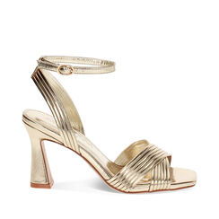 Sandalia de tacón para mujer dorada cómoda, Primadonna, 254944901LMOROG035, 001a
