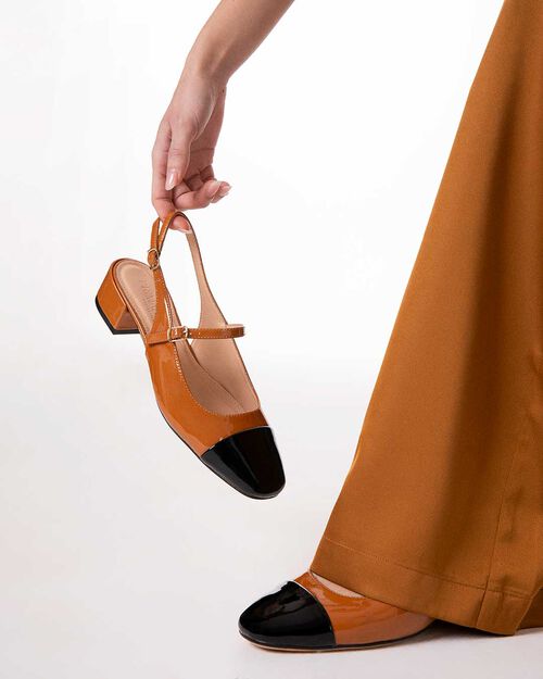 ZAPATOS CHANEL SINTETICO CHAROL COGN, COGNAC