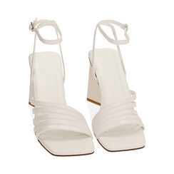 Sandali bianchi, tacco scultura 9 cm, Primadonna, 212721109EPBIAN036, 002 preview