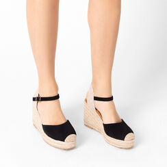 Alpargatas mujer negras en microfibra, Primadonna, 254920102MFNERO035, 002a