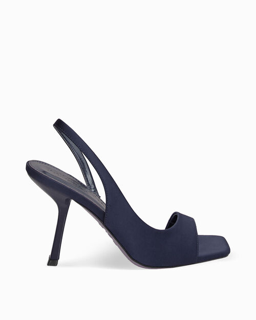CHAUSSURES POUR FEMMES SANDALE SATIN BLU, BLUE