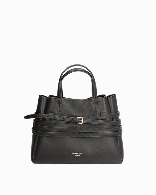 Bolso de mano negro con detalles elegantes, BLACK