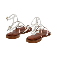 Sandalias planas mujer blancas de cuero, Primadonna, 25B817031PEBIAN035, 004 preview