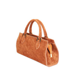 Borsa a mano donna cognac allungata, Promozioni, 240804511CMCOGNUNI, 002a
