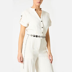 Ceinture femme en métal argenté, 25B400017MTARGEUNI, 002a
