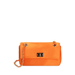 Borsa a tracolla in raso arancio, Primadonna, 215124675RSARANUNI, 001a
