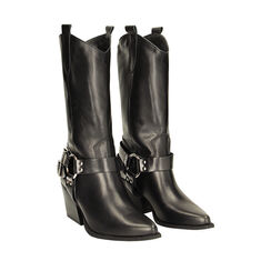WOMEN SHOES BOOTS LEATHER NERO, Primadonna, 22A590107PENERO035, 002a