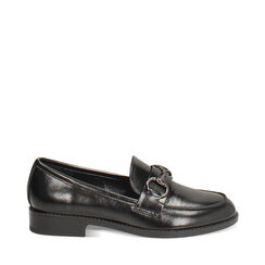 Mocasines de charol negros para mujer con suela de goma, Primadonna, 264904755EUNERO037, 001a