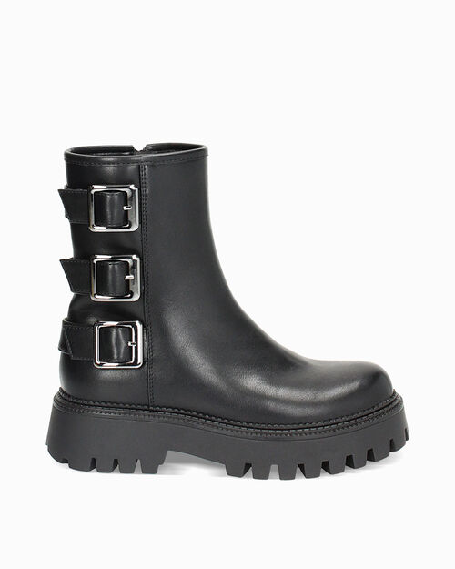 CALZATURA BIKER SINTETICO NERO, 