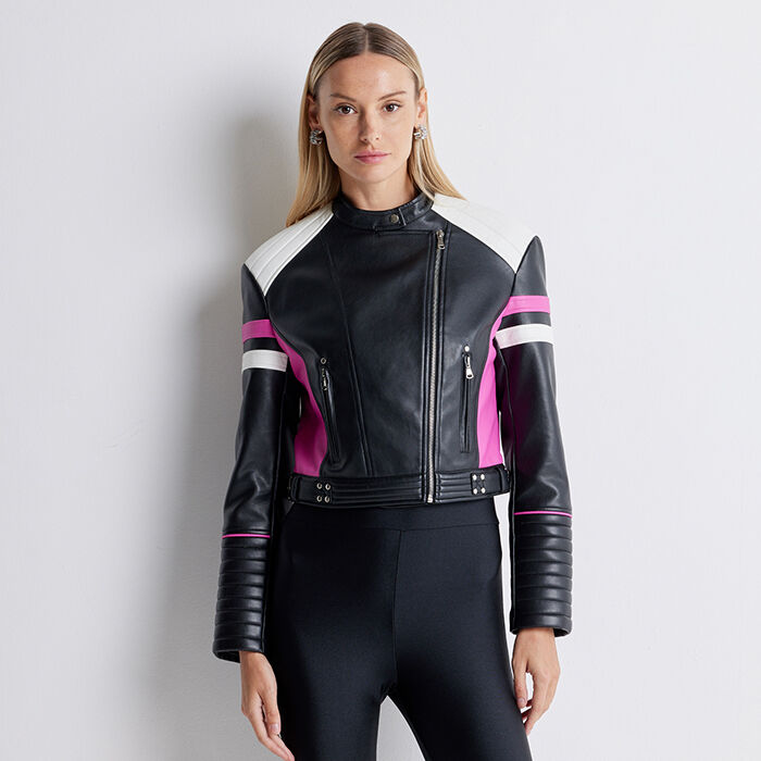 Giacca biker nero/fucsia, Primadonna, 226526154EPNEFUL