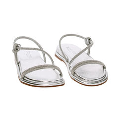 Sandali bassi argento in laminato con pietre, Primadonna, 234991501LPARGE035, 002 preview