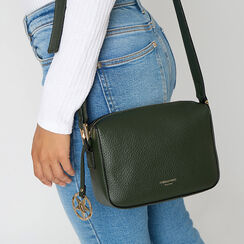 Borsa a tracolla verde con doppia tasca interna, Primadonna, 265701578EPVERDUNI, 002a