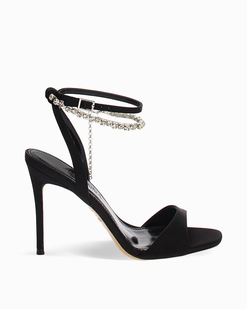 Sandali neri con tacco 10 cm, BLACK