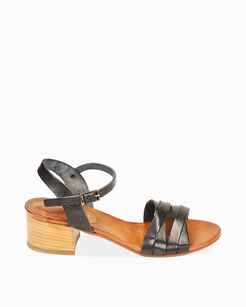 WOMEN SHOES SANDAL COW LEATHER NERO, BLACK