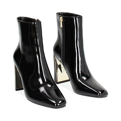 Tronchetto nero in naplak, tacco largo 9 cm, Primadonna, 244901701NPNERO036, 002 preview