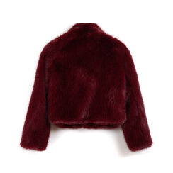 Cappotto corto in pelo sintetico bordeaux, Primadonna, 261902423FUBORDM, 003 preview