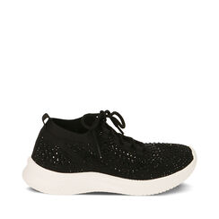 Slip-on nere con strass, 210112504TSNERO035, 001a