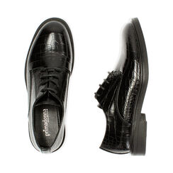Chaussures à lacets noires imprimé croco , Soldés, 180611405CCNERO035, 003 preview
