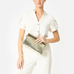 Clutch de mujer dorado en laminado, Primadonna, 255126163LMOROGUNI, 002 preview